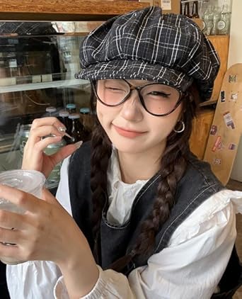 Cute Summer Plaid Hats for Women Vintage(3 pack)