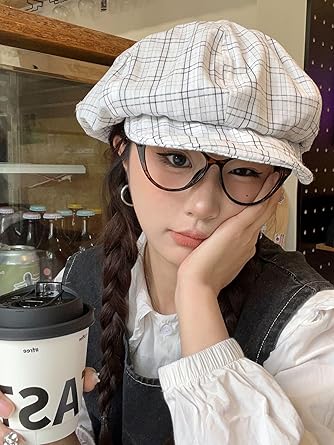 Cute Summer Plaid Hats for Women Vintage(3 pack)