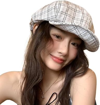 Cute Summer Plaid Hats for Women Vintage(3 pack)