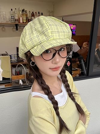 Cute Summer Plaid Hats for Women Vintage(3 pack)